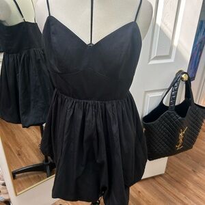 Entro Black Pleated Ruched Mini Dress